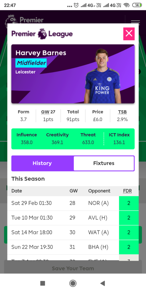 FPL GW28 Differential Picks- Harvy Barnes