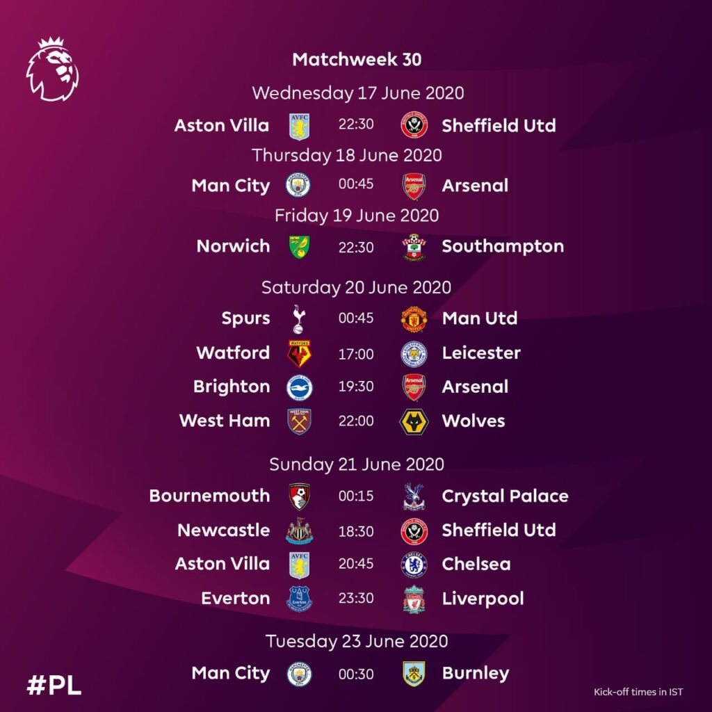 FPL season fixtures