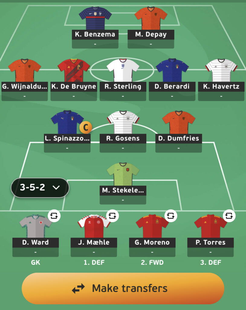 Euro Fantasy Round Of 16 Best Team and Draft 