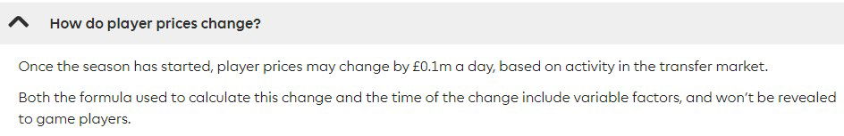 FPL price change explained 