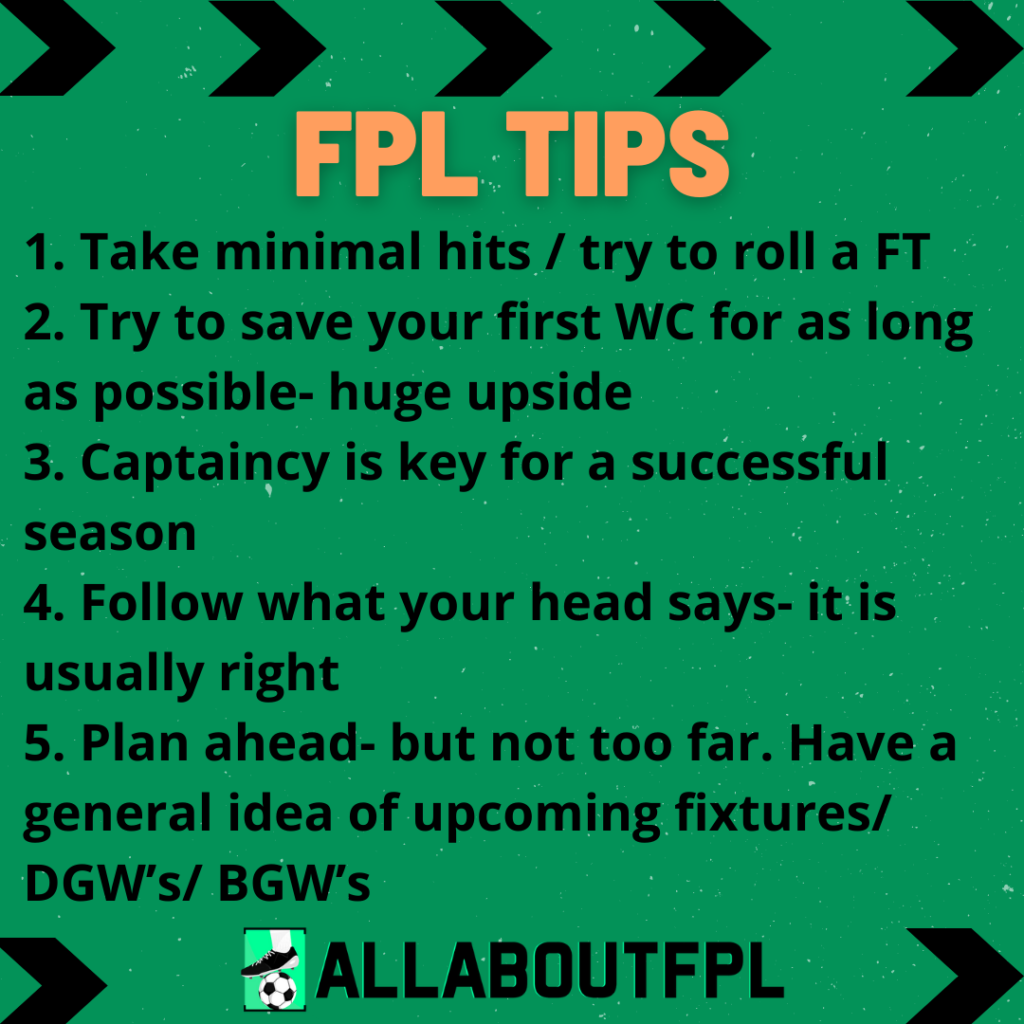 Five FPL Tips to have a successful 2021/22 FPL Season