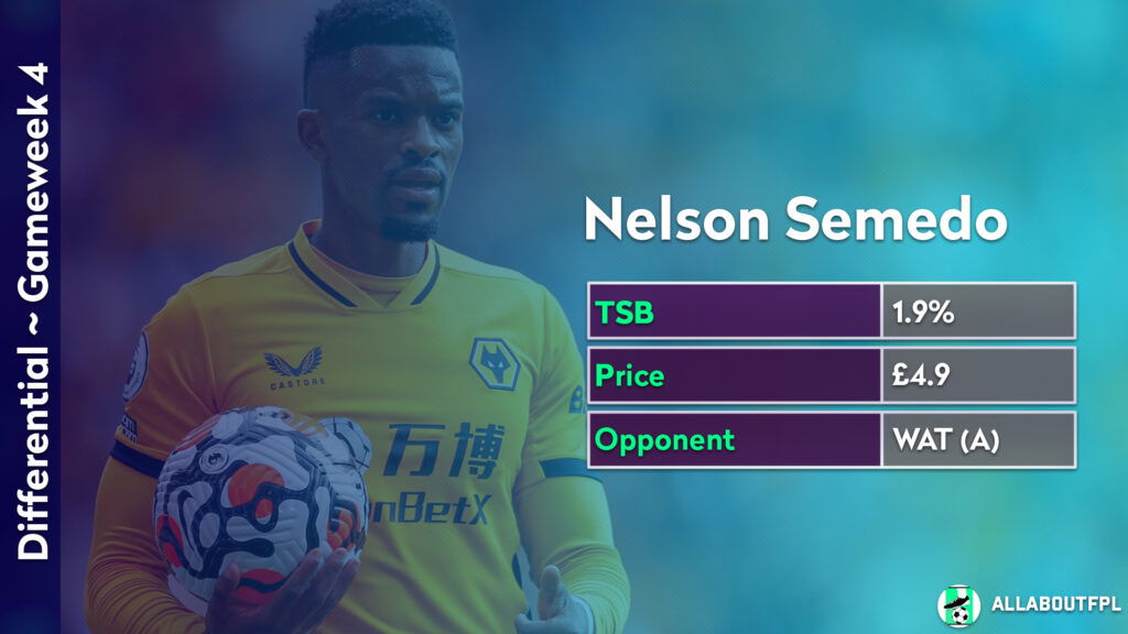 FPL GW4 Differentials ~ Nelson Semedo 
