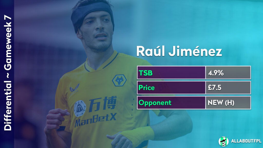 Raul Jimenez vs Newcastle(H) ~ FPL GW7 Differential picks
