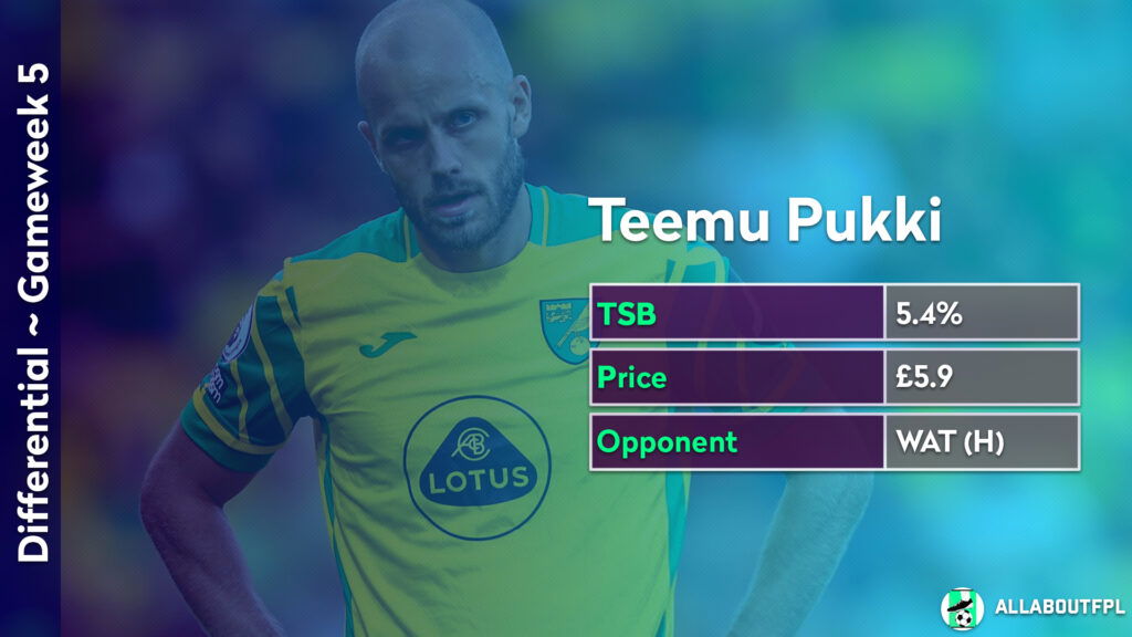 FPL GW5 Differential Picks ~ Teemu Pukki