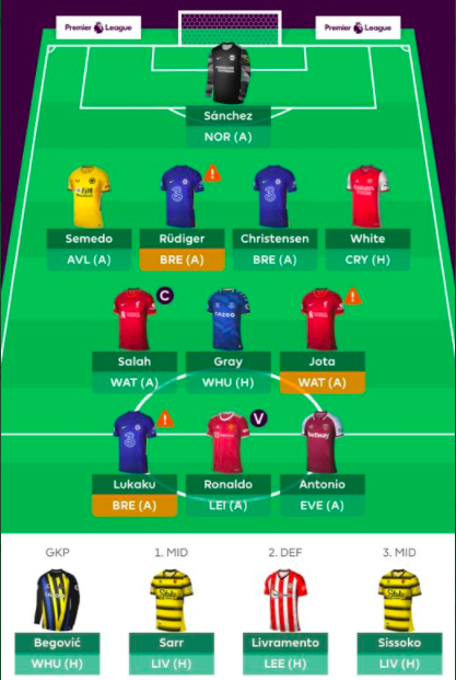 FPL GW8 team reveal 