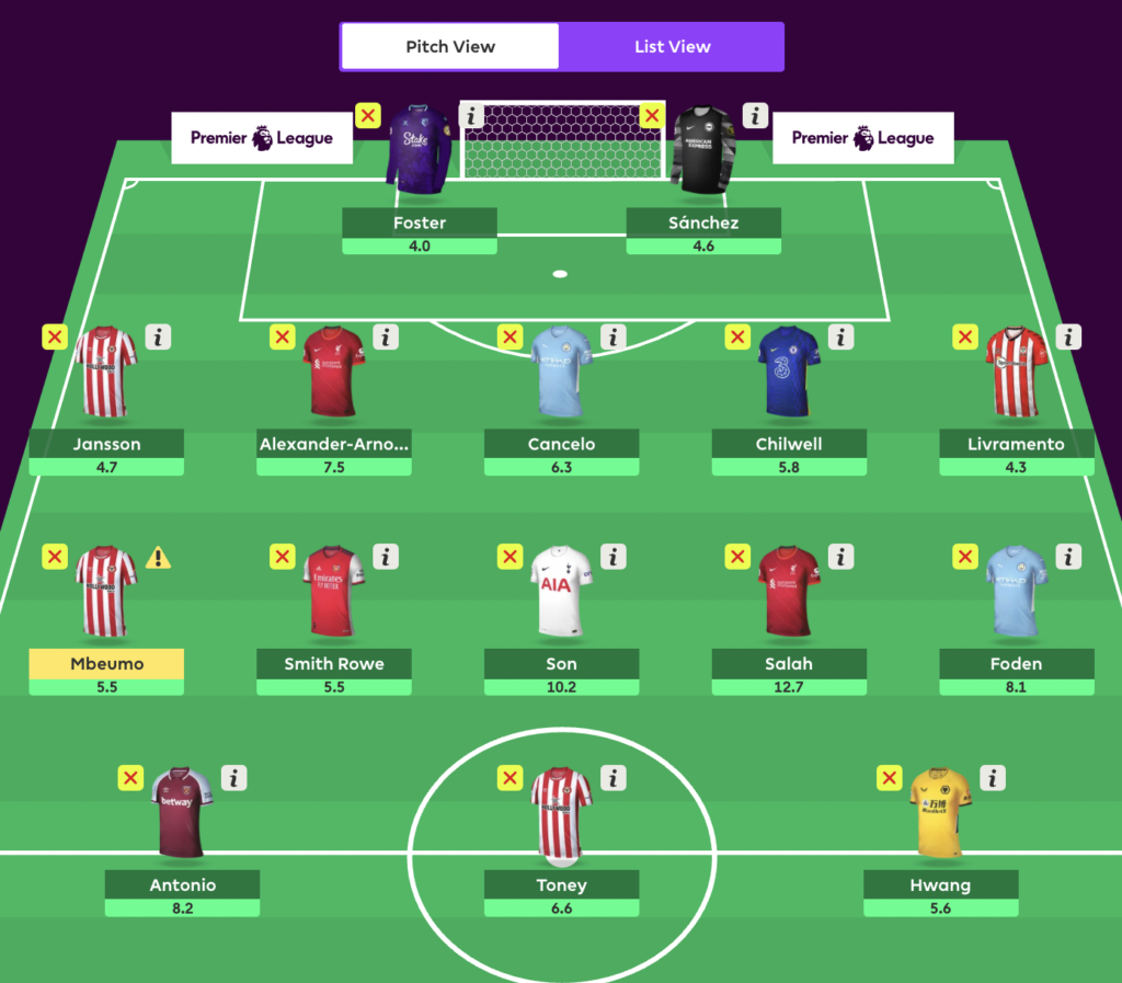 FPL GW10 Wildcard