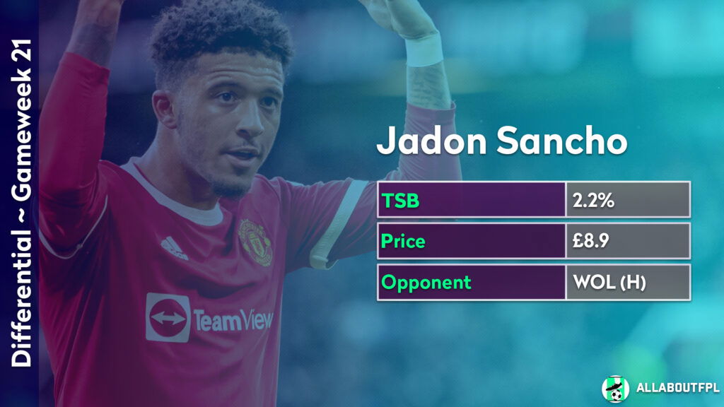 FPL GW21 Differential Picks ~ Jadon Sancho 