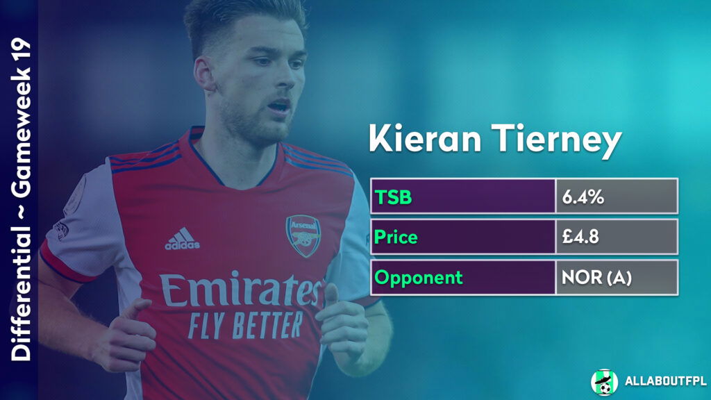 FPL GW19 Differential Picks ~ Kieran Tierney vs Norwich(A)