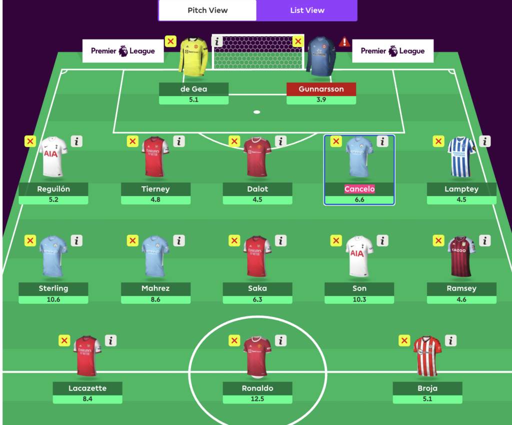 FPL GW19 Free hit team