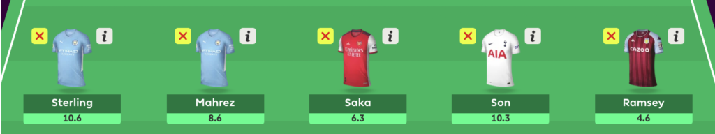 FPL GW19 Free hit midfielders