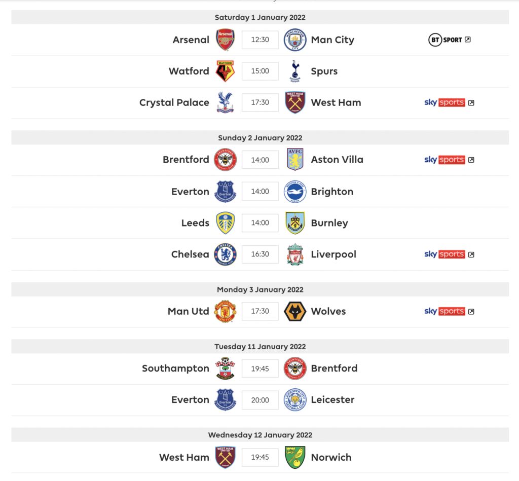FPL DGW21 fixtures
