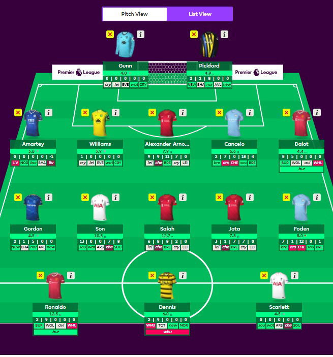 FPL GW19 free hit draft