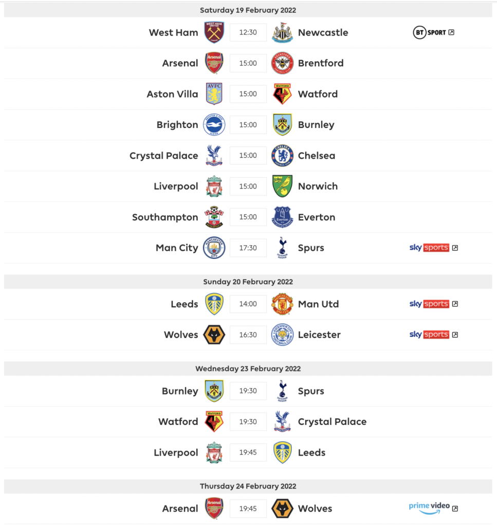 FPL DGW26 Fixtures
