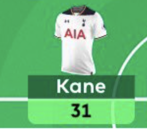 Harry Kane- 31 FPL points vs Manchester United, Leicester City in 2016/17 season