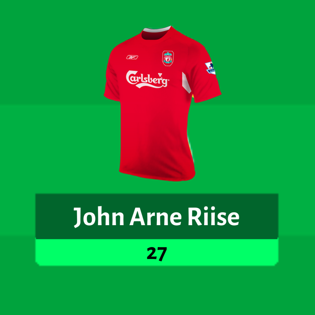 John Arne Riise vs WBA, 27 FPL  points 2004-05 Season ~ most fpl points in a gameweek
