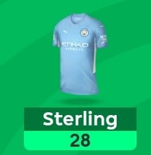 Sterling 28 points FPL in a FPL Gameweek in 2021/22 season 