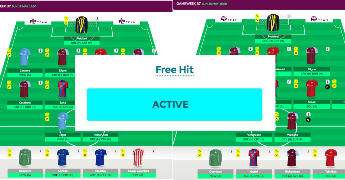 FPL GW37 Free Hit