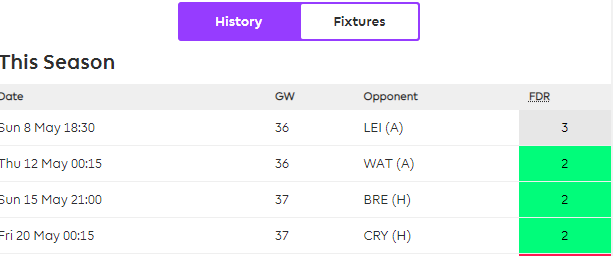 Everton fixtures next two weeks from FPL GW36