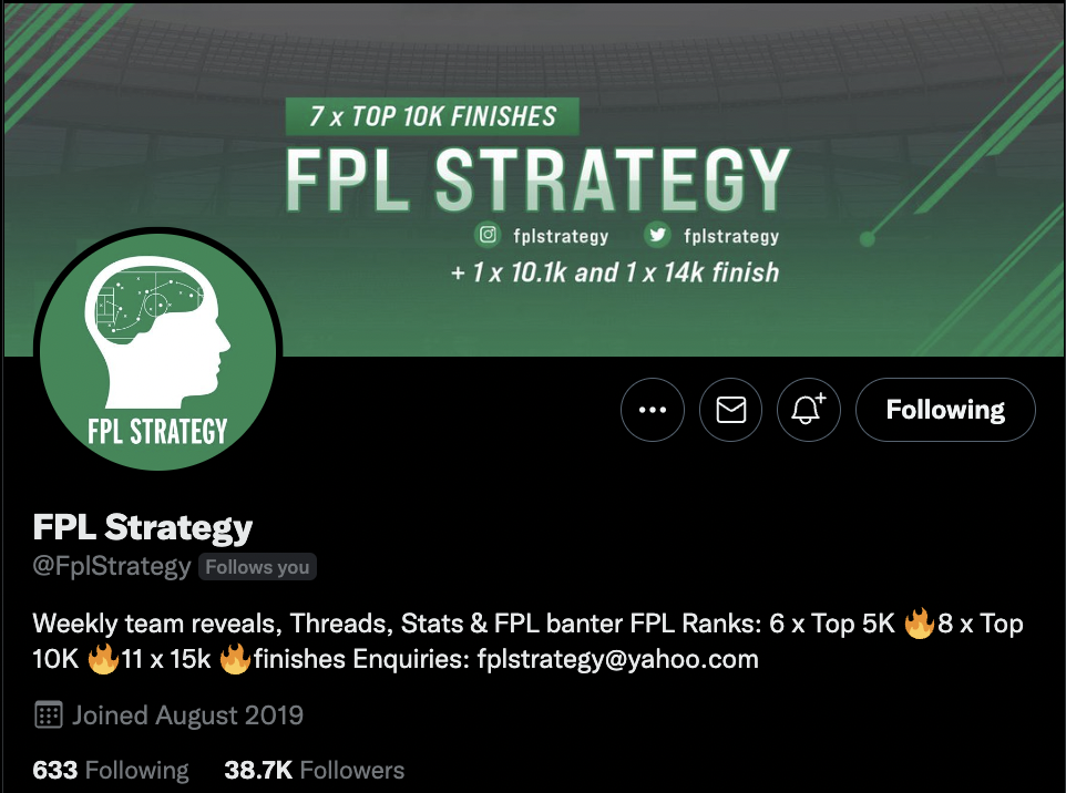 Recommended & Best Twitter Accounts for detailed threads ~ FPL Strategy
