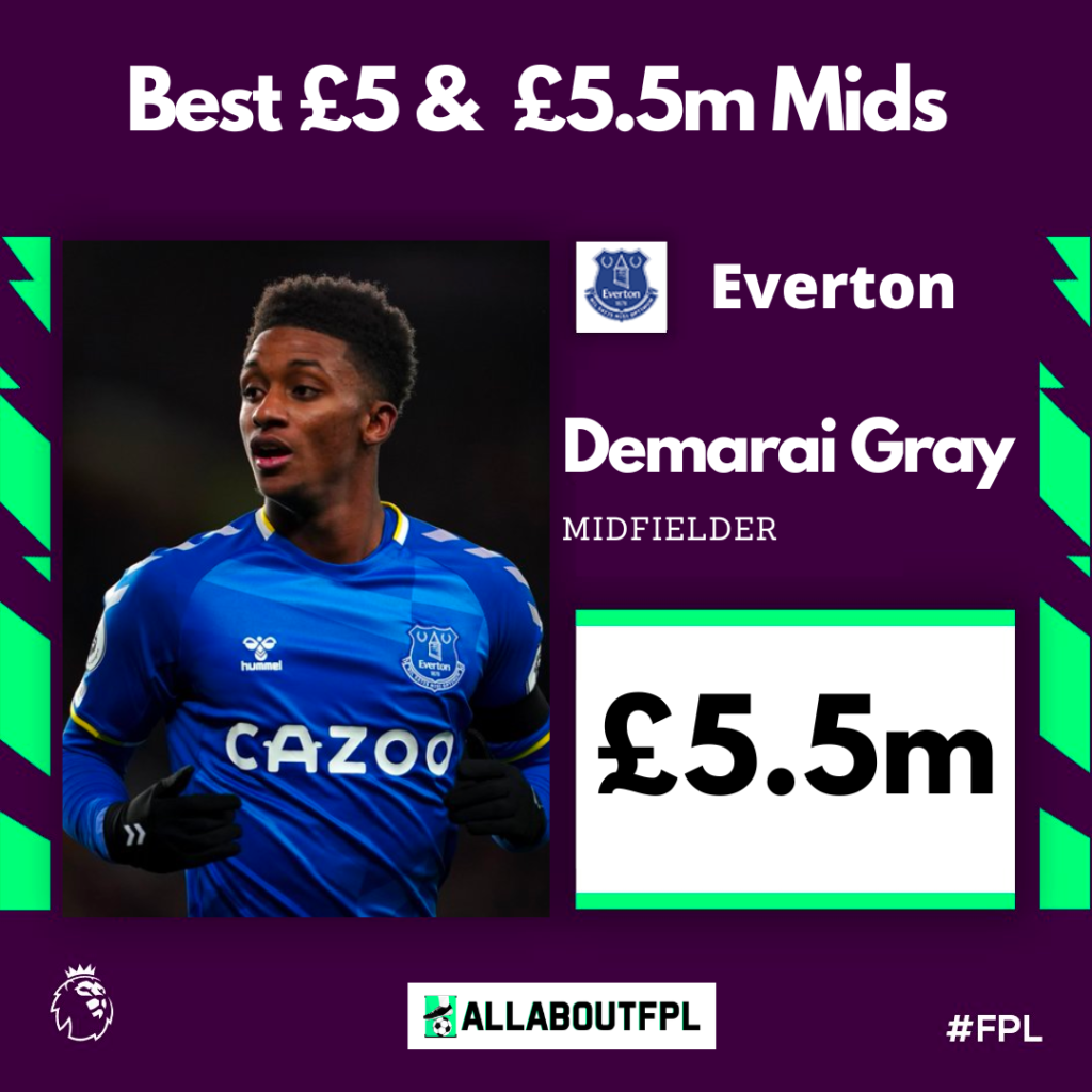 Best £5.5 Million FPL Midfielders ~ Demarai Gray