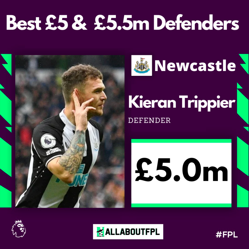 Best £5 & £5.5 Million FPL Defenders for the 2022/23 season ~ Kieran Trippier