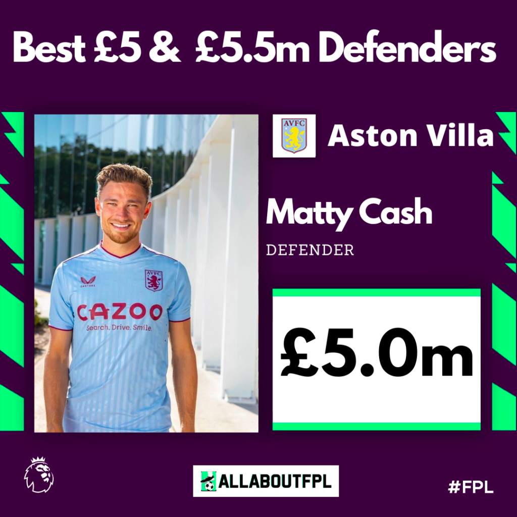 Best £5 & £5.5 Million FPL Defenders for the 2022/23 season ~ Matty Cash 