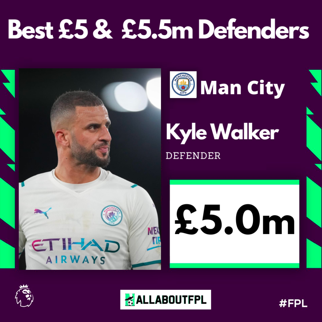 Best £5 & £5.5 Million FPL Defenders for the 2022/23 season ~ Kyle Walker