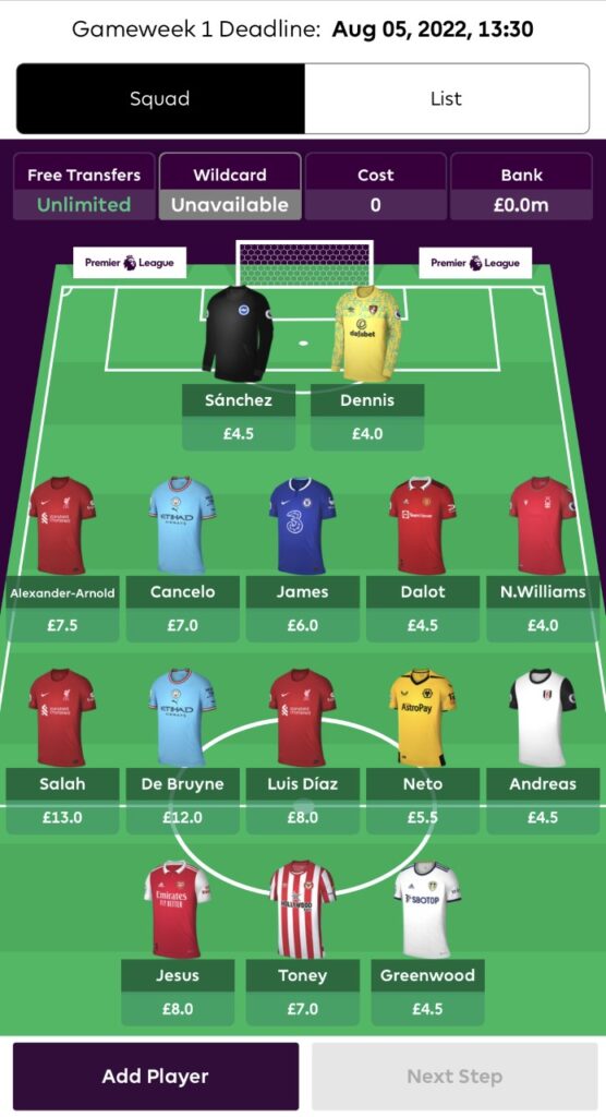 FPL Team Structure #2: Two Premiums for 2022/23 FPL Season