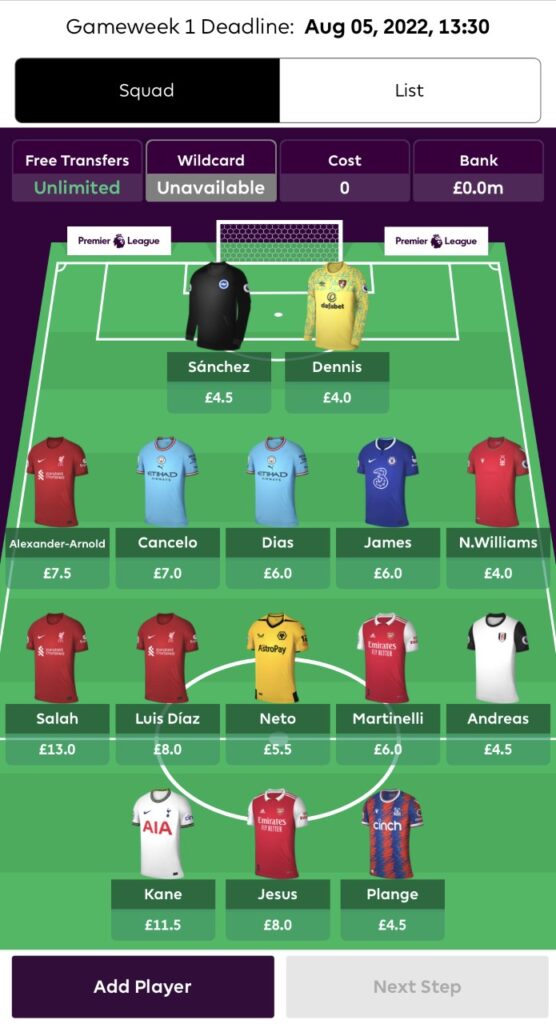 FPL Team Structure #2: Two Premiums for 2022/23 FPL Season
