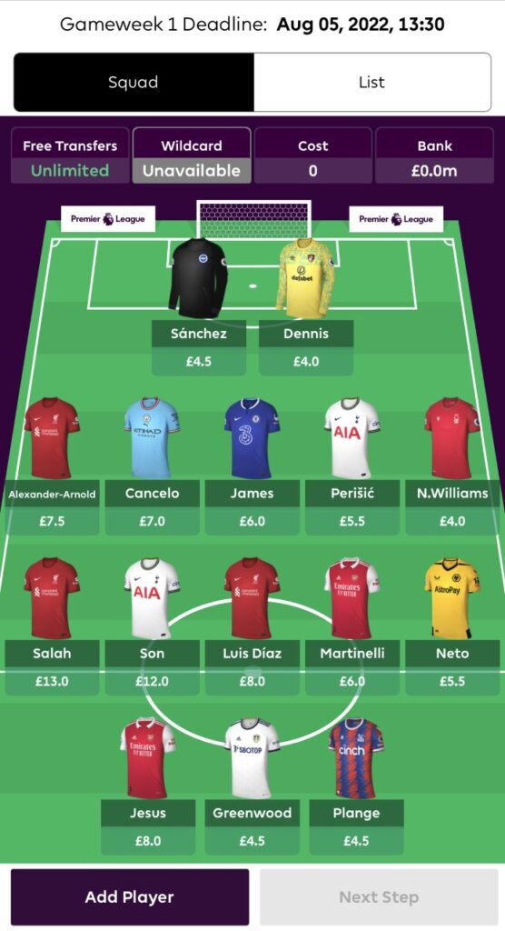 FPL Team Structure #2: Two Premiums for 2022/23 FPL Season