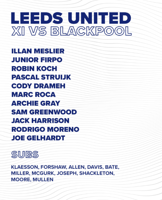 Leeds Lineup vs Blackpool ~ 2022/23 pre season friendly lineup 
