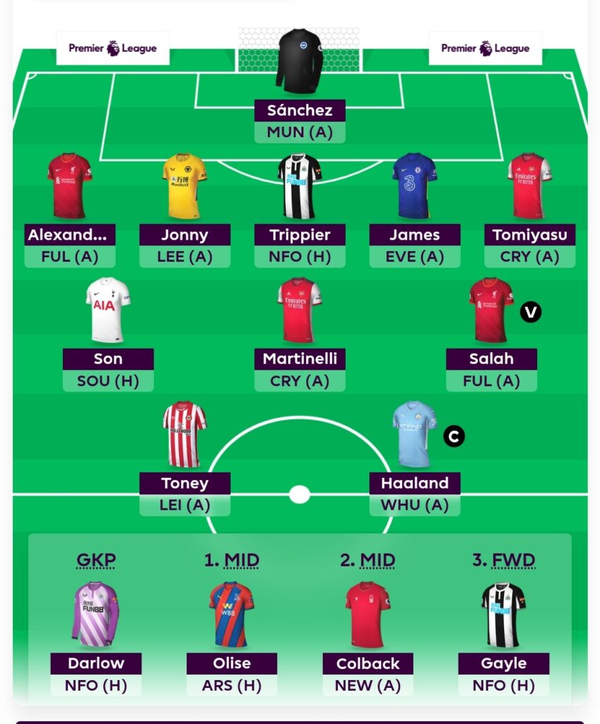 FPL GW1 Draft 3 for the 2022/23 FPL season