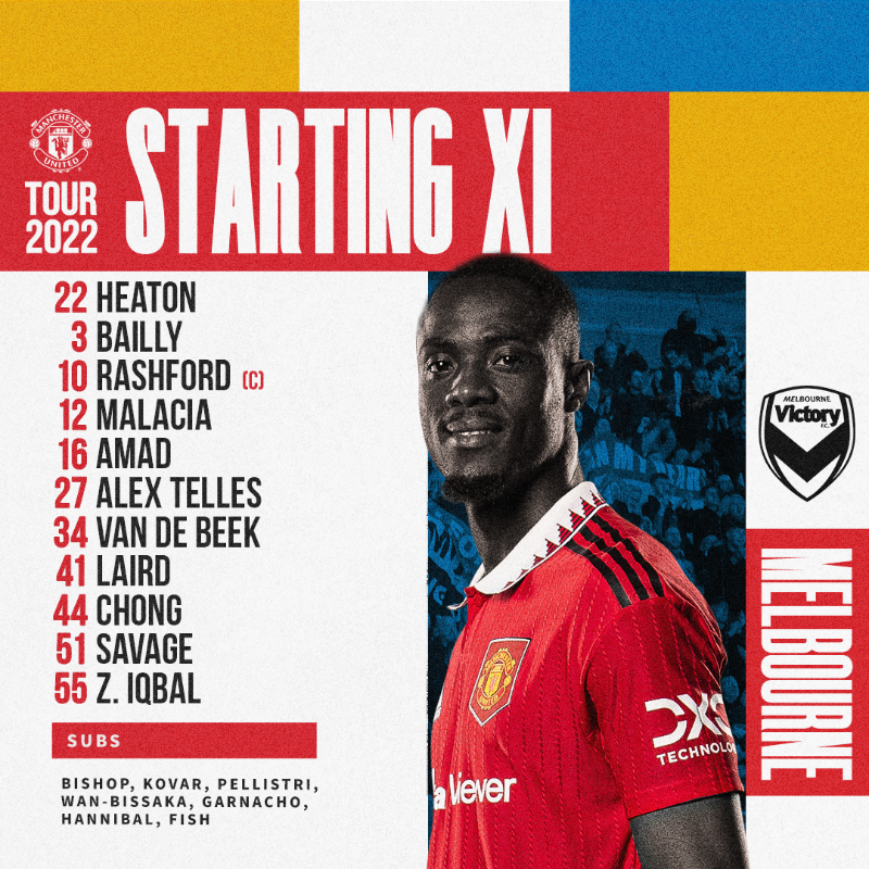 Man United vs Melbourne Victory lineup ~ 22/23 pre season friendly 