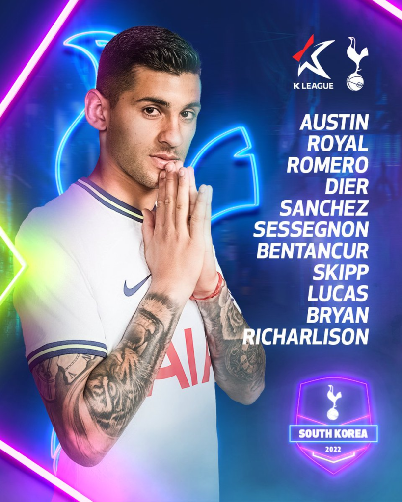 Spurs vs Team K League lineup ~ 2022/23 pre season friendly 