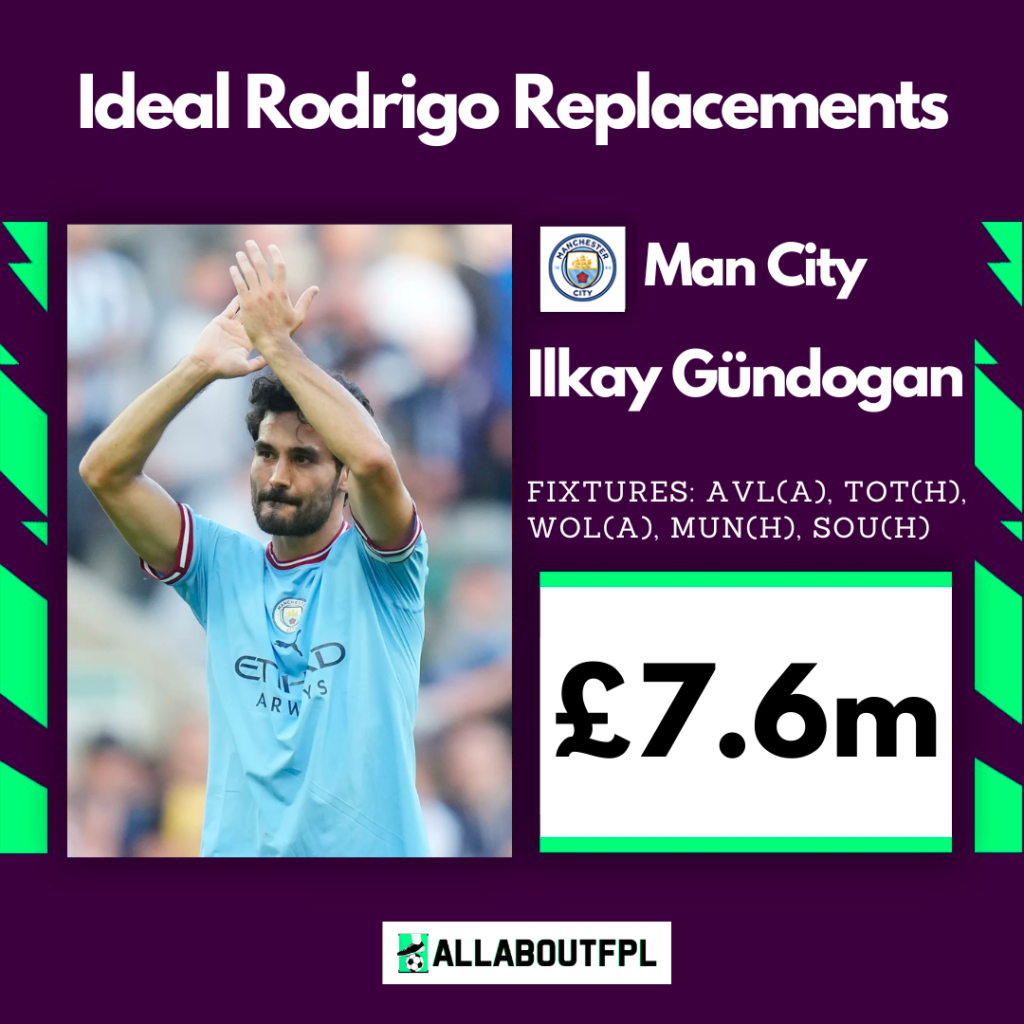 Best FPL Rodrigo Replacements- Gundogan