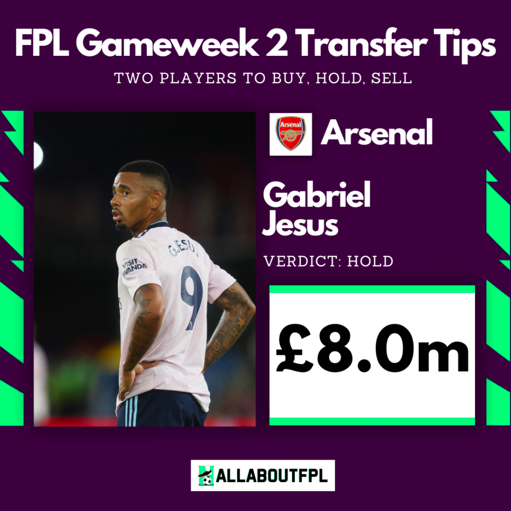 FPL Gameweek 2 Transfer Tips ~ Hold ~ Gabriel Jesus