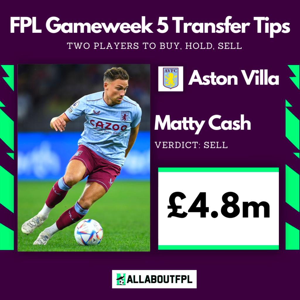 FPL Gameweek 5 Transfer Tips: Two players to SELL ~ Cash 
