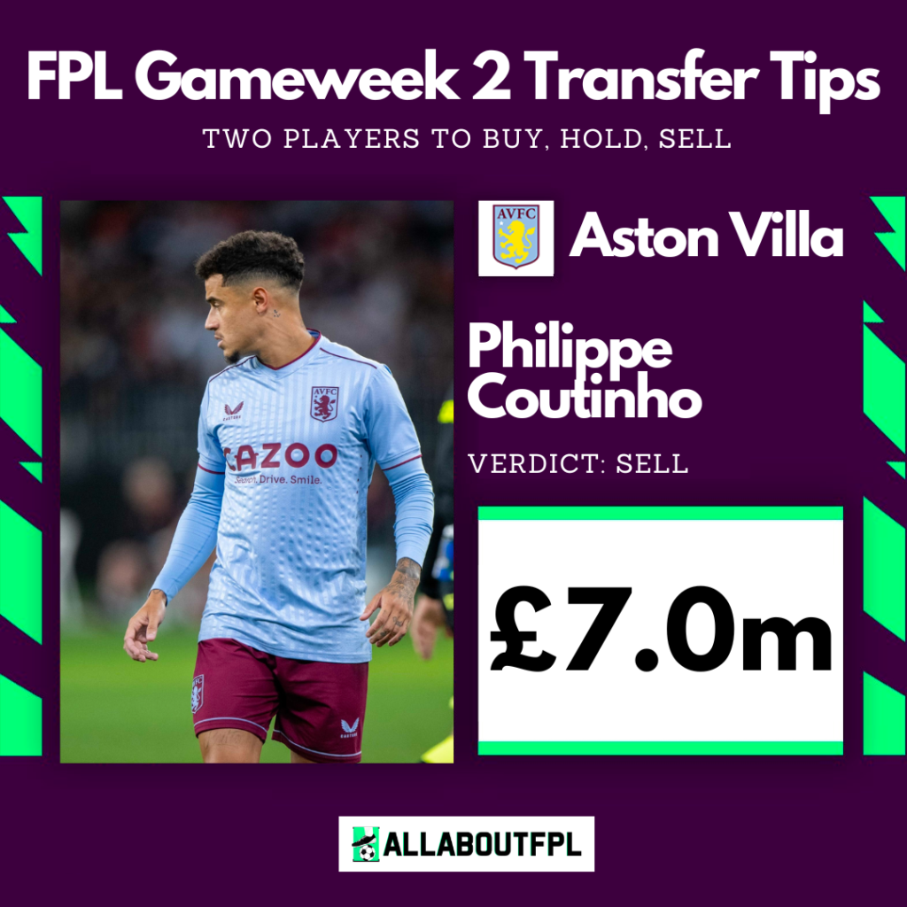 FPL Gameweek 2 Transfer Tips ~ Sell Philippe Coutinho 