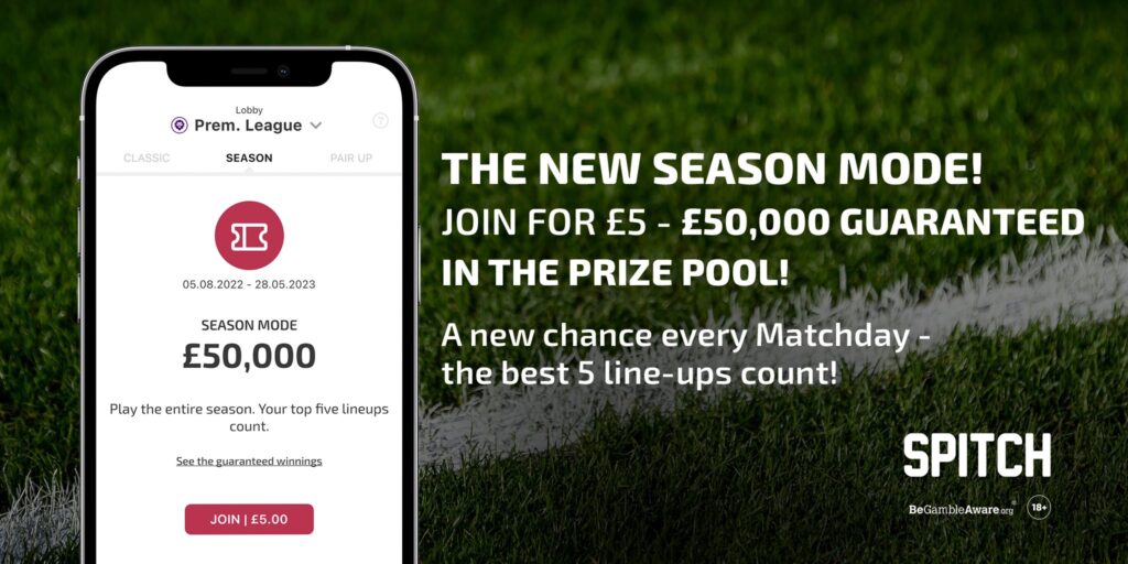 £50,000 prize pool, £5 to enter Spitch season-long game