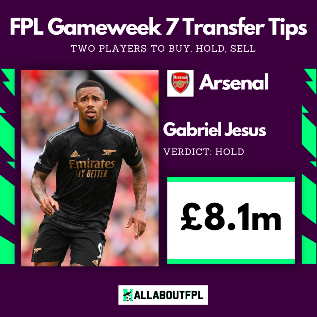 FPL Gameweek 7 Transfer Tips: Two players to HOLD ~ Gabriel Jesus