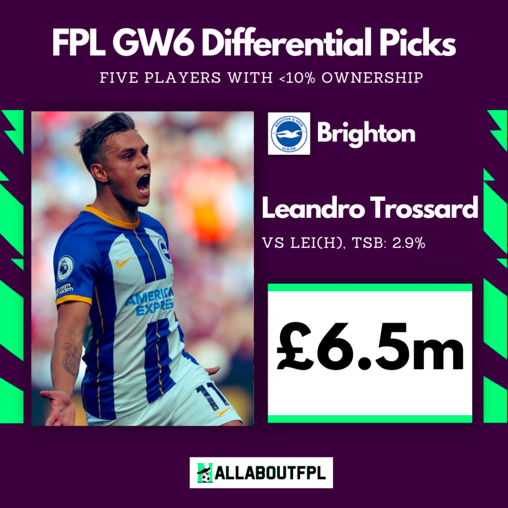 FPL GW6 Differential Picks- Trossard