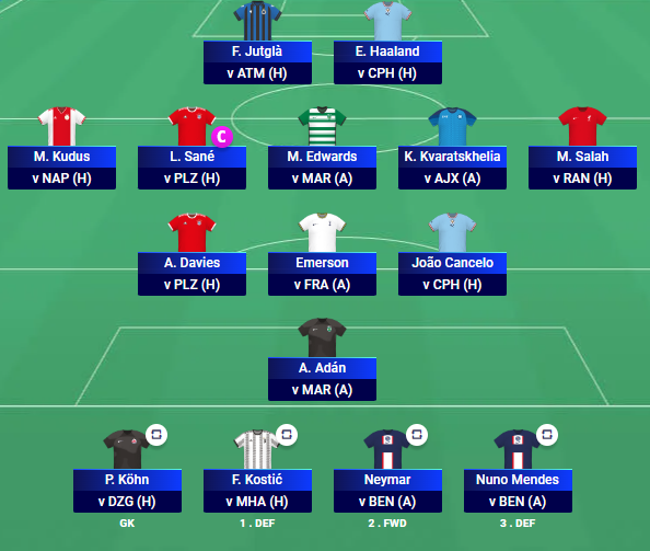 UCL Fantasy MD3 Wildcard Draft 1