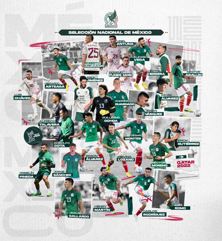 Mexico 2022 FIFA World Cup Official 26 Man Squad