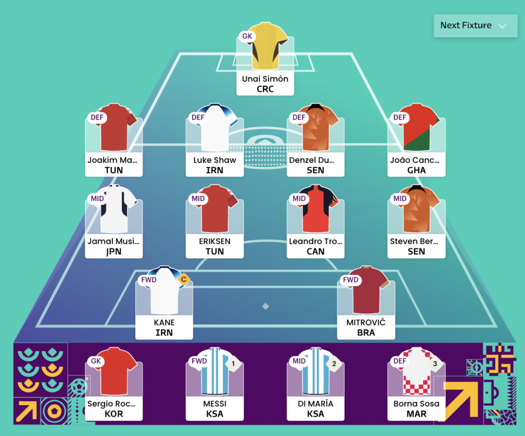 World Cup Fantasy MD1 Draft 4