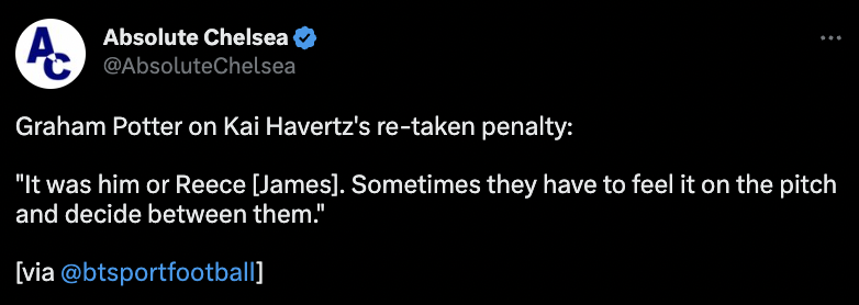 Reece James on penalties for Chelsea