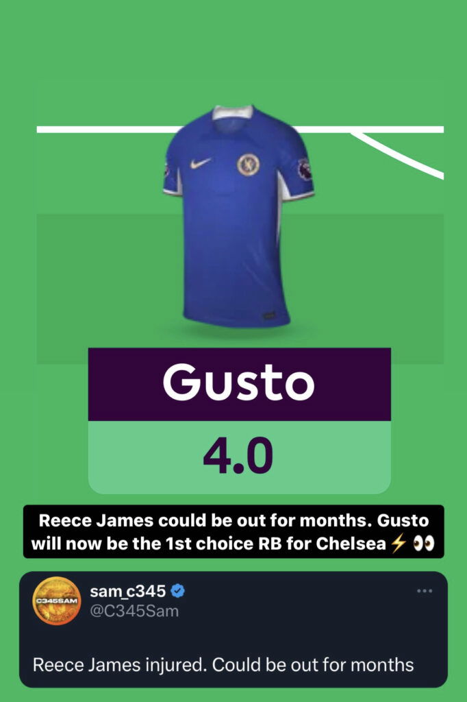 One potential alternative to Gusto at RB spot for Chelsea is Disasi who is naturally a CB but could cover at RB if needed!