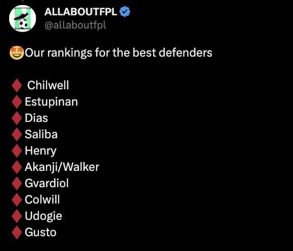 Our Rankings of the best defenders