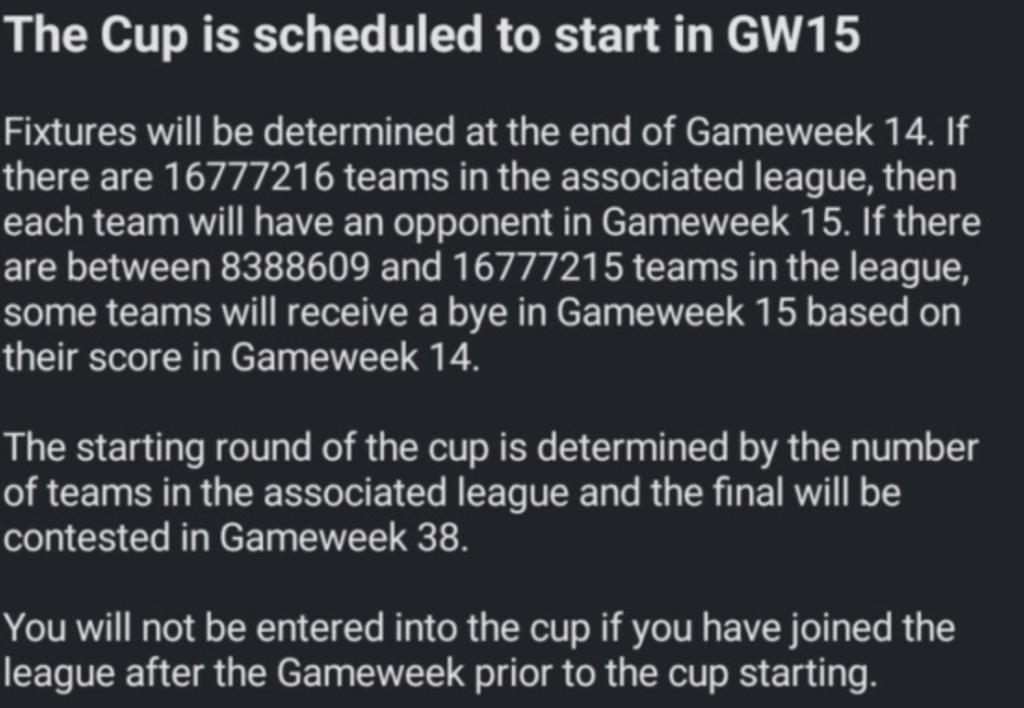 23/24 FPL Cup Rules