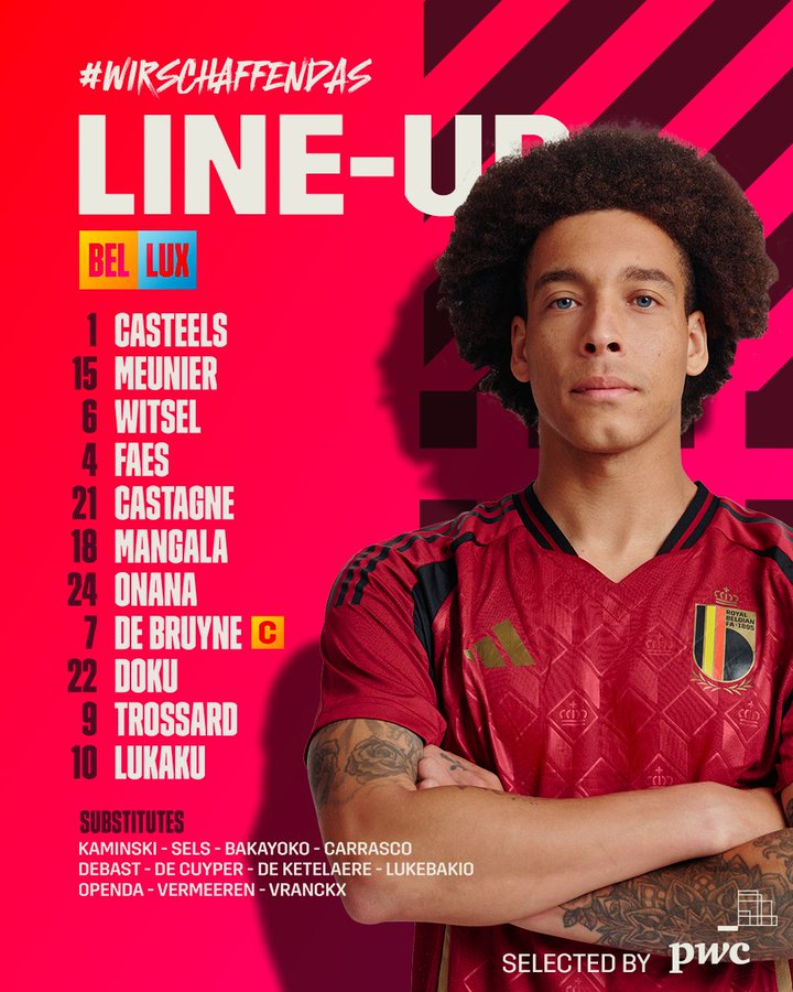 Belgium Lineup vs Luxembourg