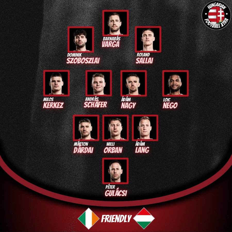 Hungary Lineup vs Ireland 